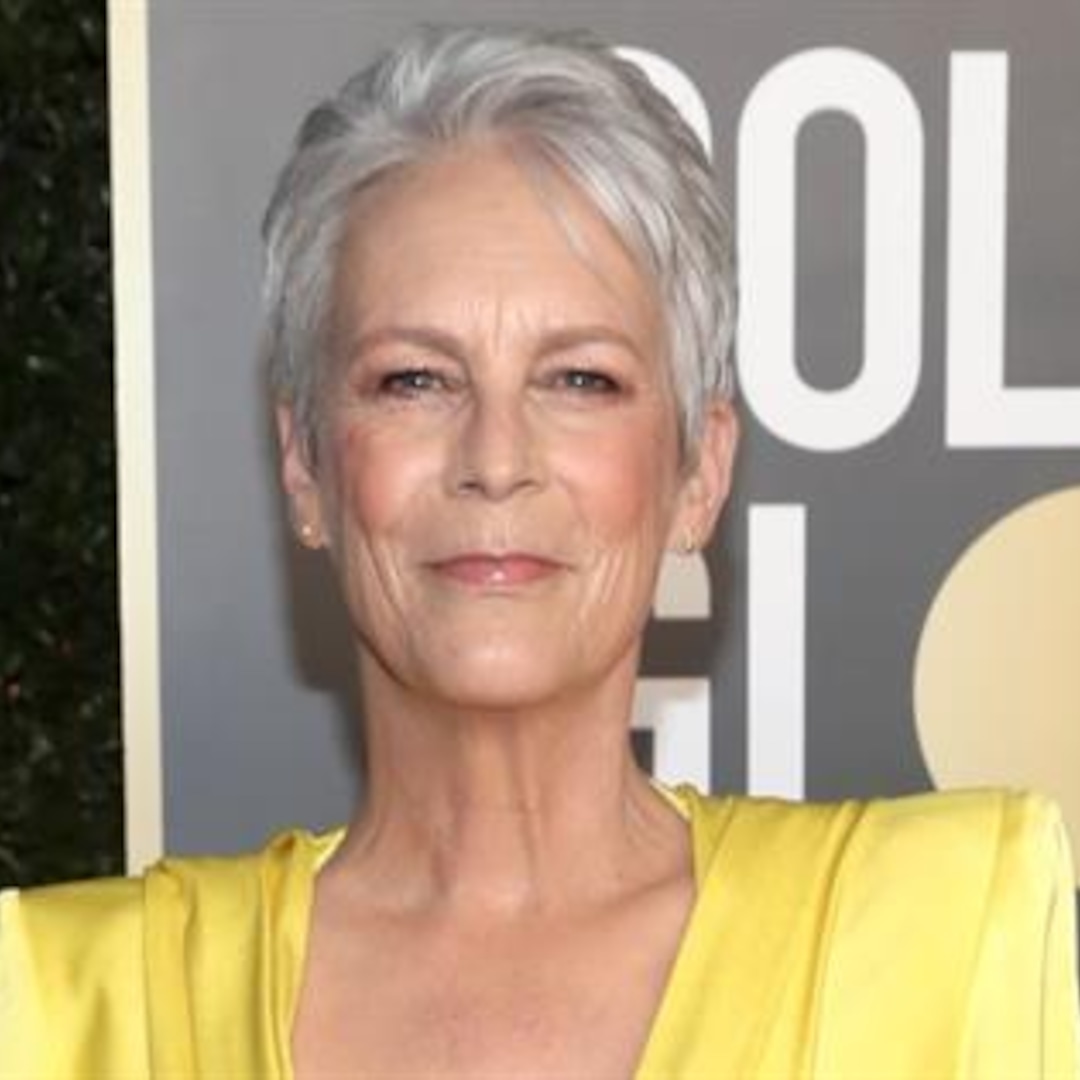 Jamie Lee Curtis Reacts to Viral 2021 Golden Globes Look - E! Online - CA